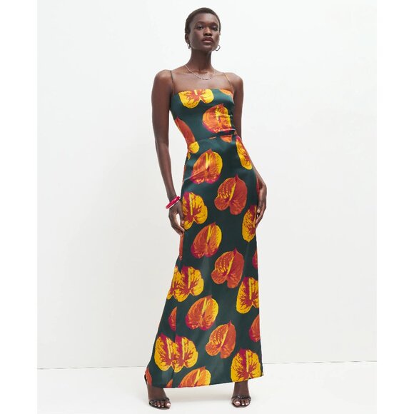 NWT Reformation Frankie Silk Maxi Dress Daiquiri Sz 2 - Picture 1 of 9